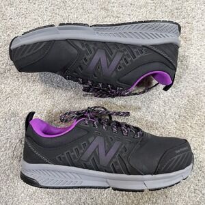 New Balance 412‎ Composite Toe Work Shoes Womens 8 Slip Resistant Black Purple